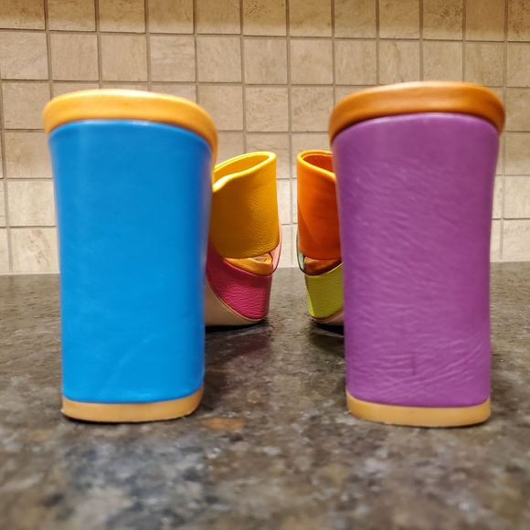 Charlotte Stone Pink and Orange Platform Shoes - Picture 4 of 7